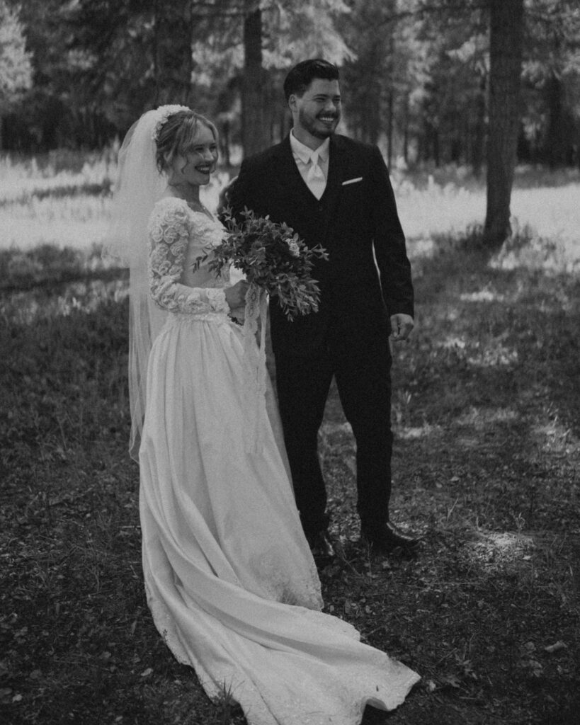 bride and groom candid moment North Idaho wedding