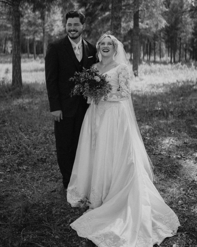 bride and groom candid moment North Idaho wedding