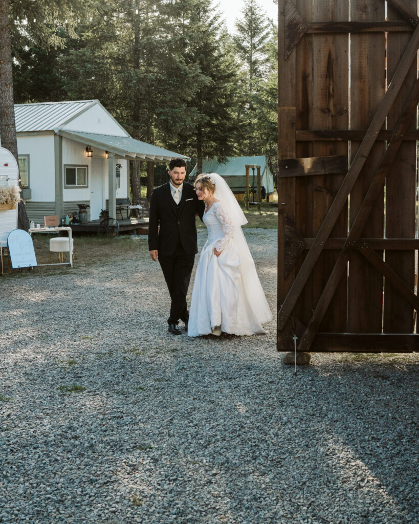 bride and groom candid moment North Idaho wedding