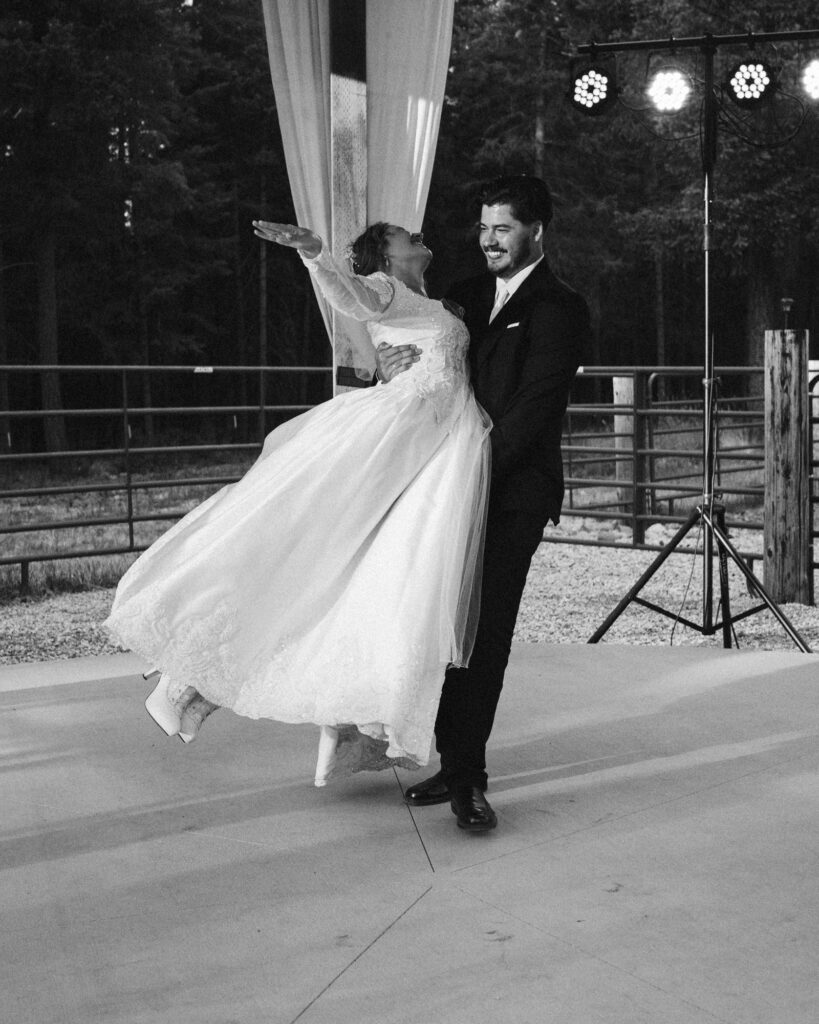 bride and groom candid moment North Idaho wedding