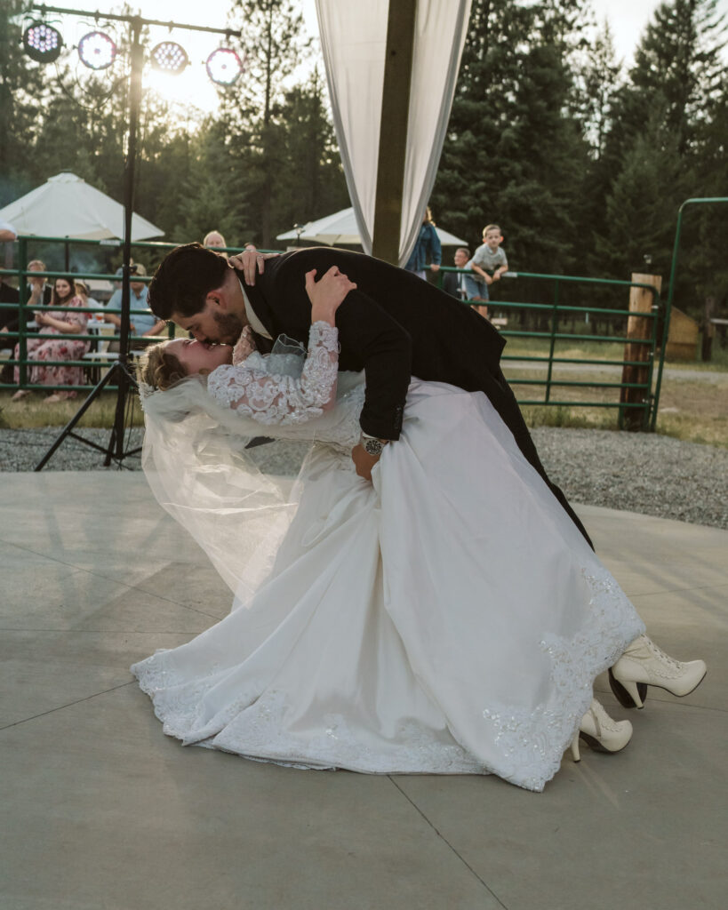 bride and groom candid moment North Idaho wedding