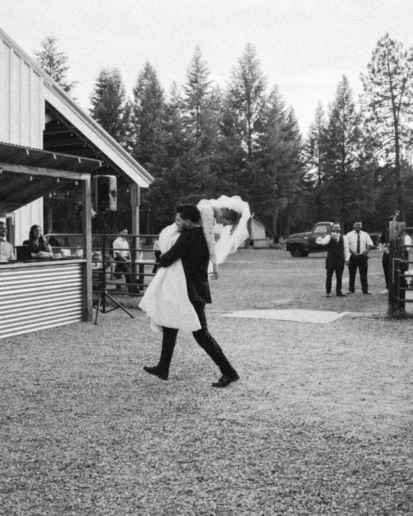 bride and groom candid moment North Idaho wedding