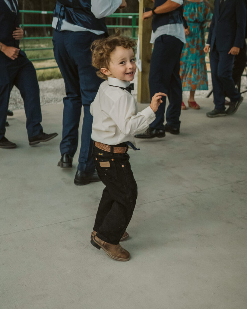 Kid dancing on the dance floor at Kaniksu Pines Farm in North Idaho 