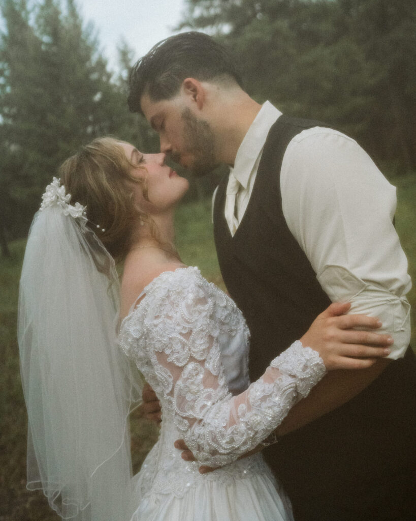 bride and groom candid moment North Idaho wedding