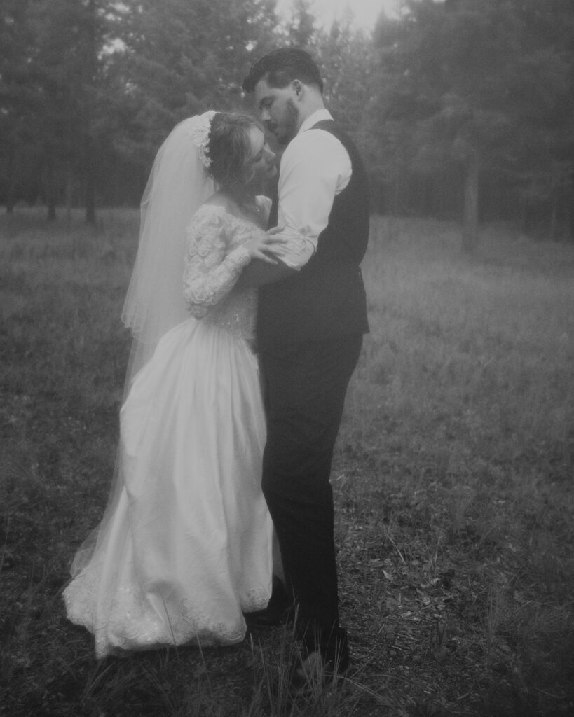 bride and groom candid moment North Idaho wedding