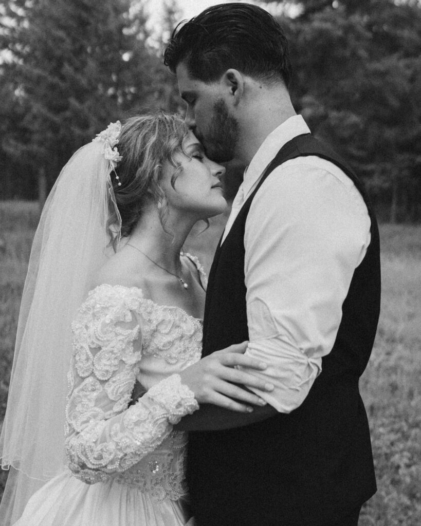 bride and groom candid moment North Idaho wedding