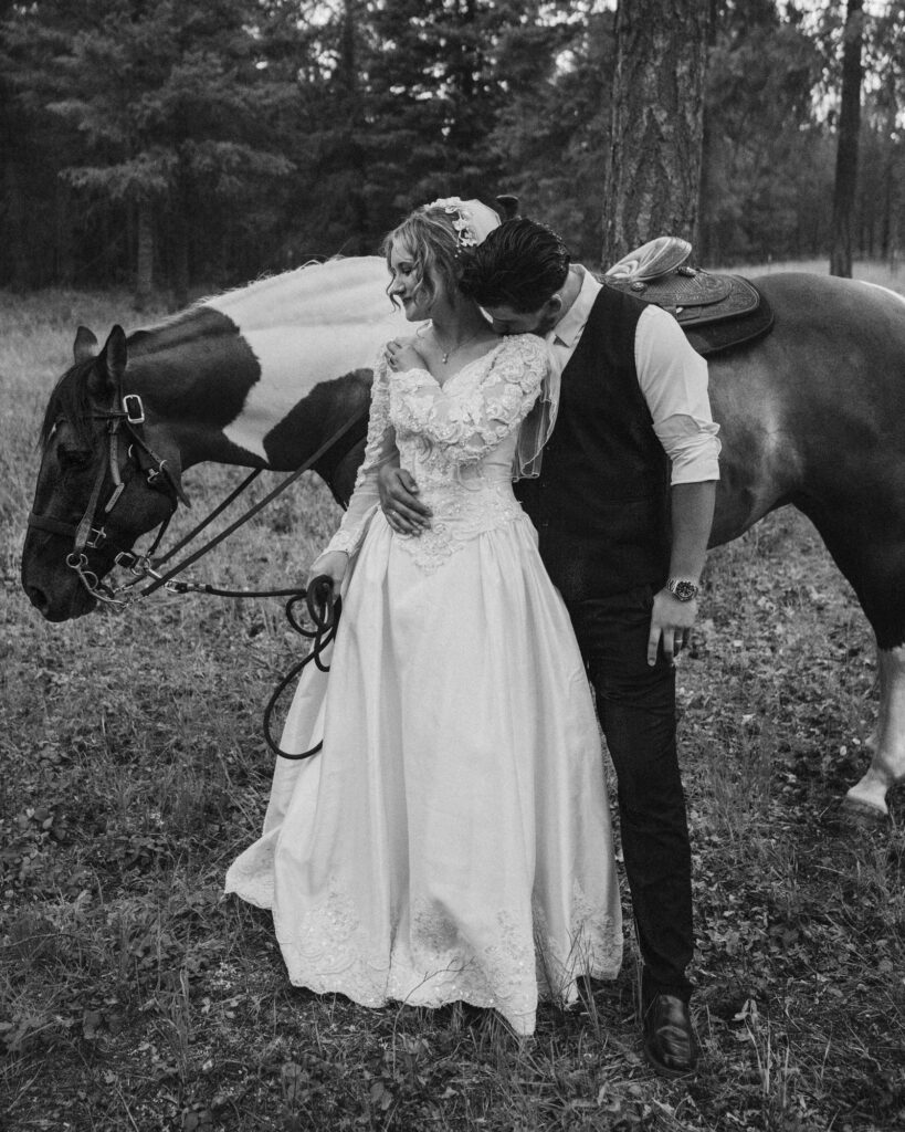 bride and groom candid moment North Idaho wedding