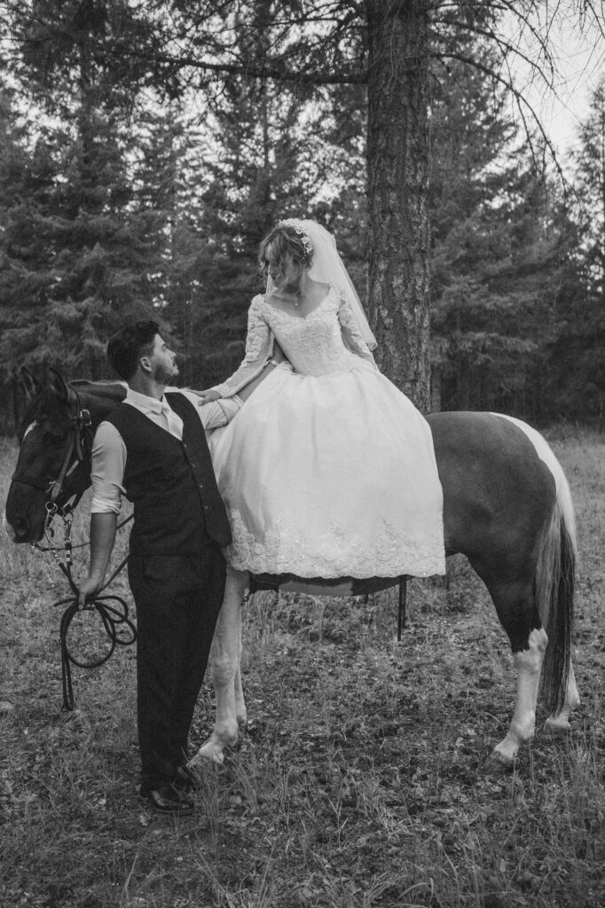 bride and groom candid moment North Idaho wedding