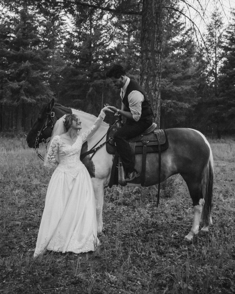 bride and groom candid moment North Idaho wedding