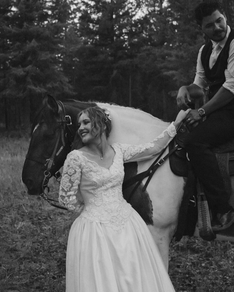 bride and groom candid moment North Idaho wedding