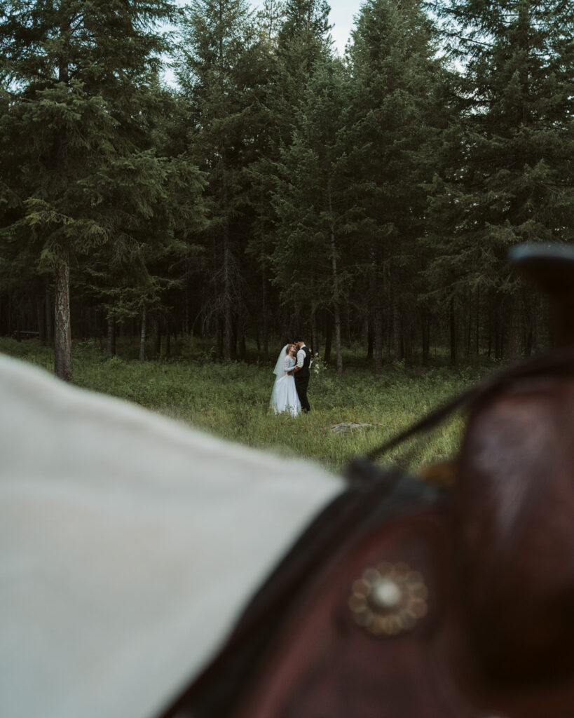 bride and groom candid moment North Idaho wedding