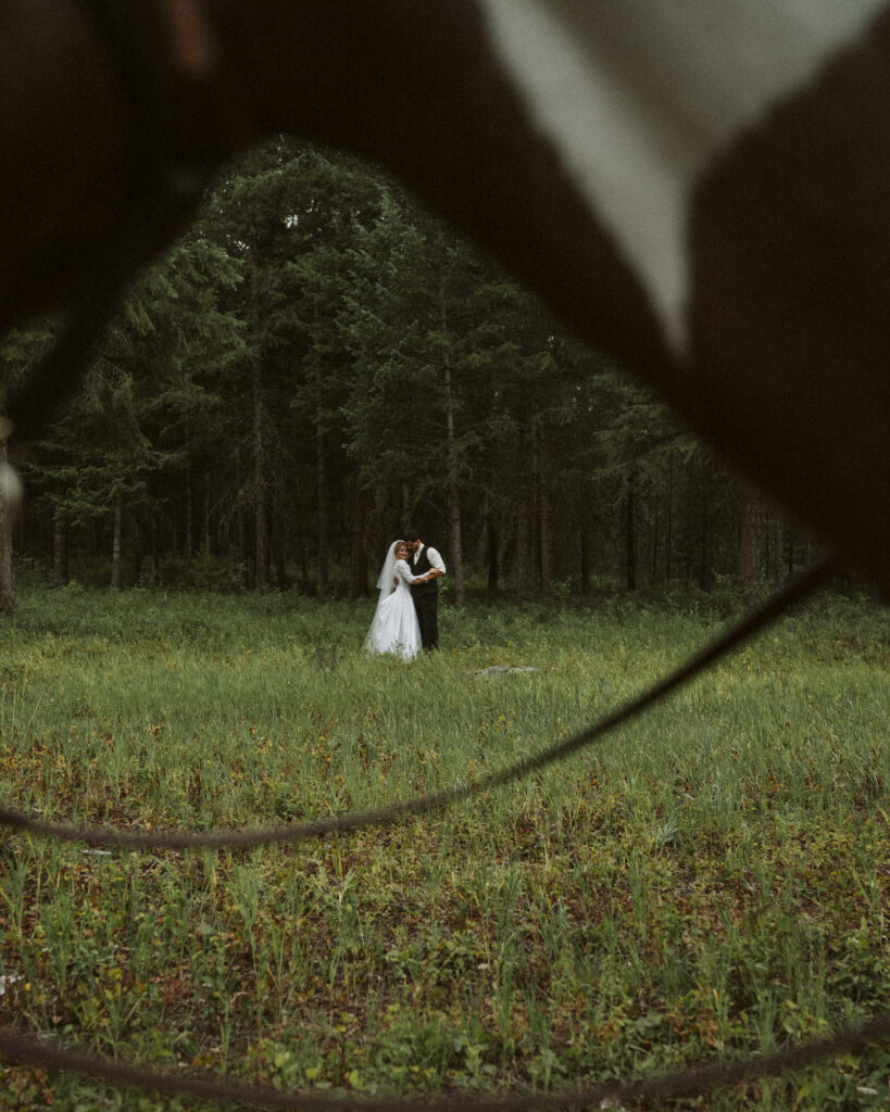bride and groom candid moment North Idaho wedding