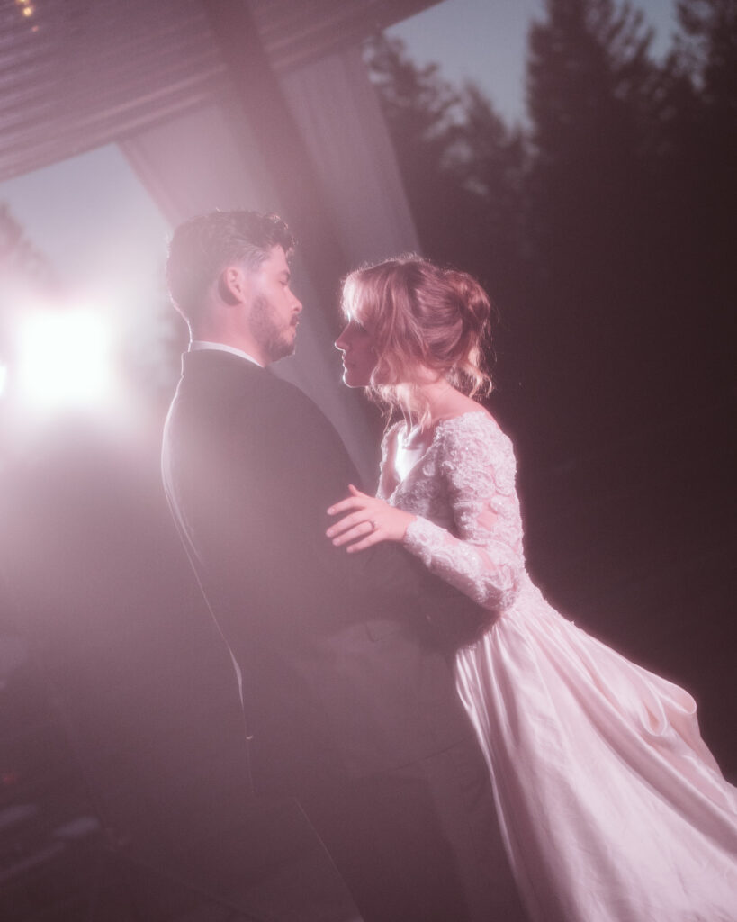 bride and groom candid moment North Idaho wedding