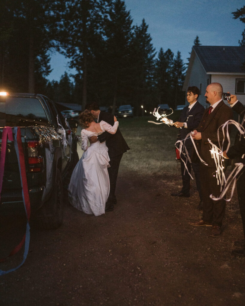 bride and groom candid moment North Idaho wedding